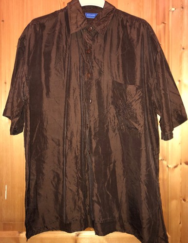 Chemisier vintage soie marron - vintage,