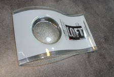 Dessous de tasse en verre design, dimensions 22cm x 14cm, comme neuf