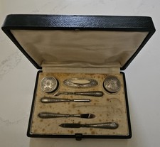 Ancien nécessaire à Manucure en argent Napoléon III.  19ème. Mistletoe 