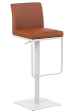 Tabouret de Bar Panama en Similicuir avec Piètement et Repose-pieds en Métal