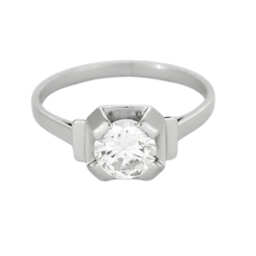 Bague solitaire platine 950 - bague,