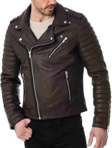 Neuf hommes veste cuir - veste, slim