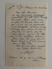 LETTRE MANUSCRISTE SIGNEE DU