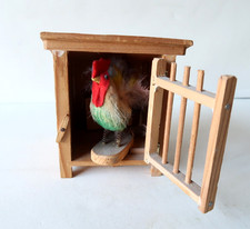 Poulailler Sonore avec Coq La Ferme Rooster Coop Jouet Mecanique Allemagne 1930