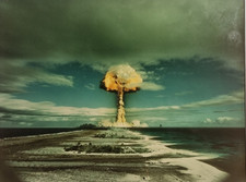 Tirage argentique, essai nucléaire Mururoa 1970, retirage vintage , encadré