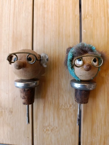 Bouchon bois vintage couple - bois,