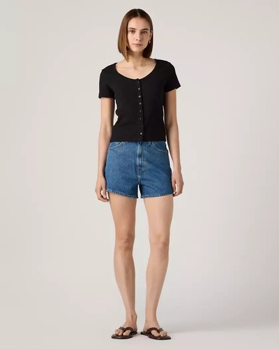 Short denim levi mom taille - denim,