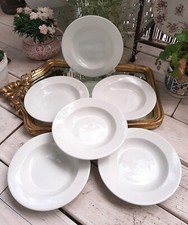 6 Assiettes creuses Sarreguemines Blanches Porcelaine Inaltérable (Lot1)