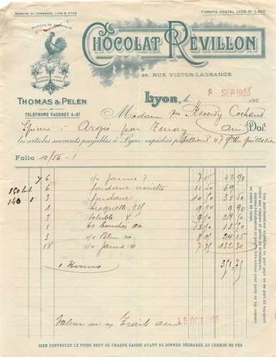 1925 chocolat revillon thomas - 1925,