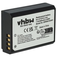 Batterie pour Canon EOS 1100D 2000D 1200D 4000D 1300D Kiss X50 800mAh 7,2V