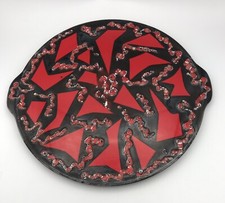 PLATEAU Plat Décoration De Table Vintage En Céramique Émaillée Décor Moderniste