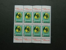 Bloc vignettes Défense Tuberculose 1965 1966 Publicité Du lait chaque jour