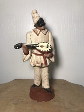 STATUE PULCINELLA Polichinelle Masque Napolitain Et Mandoline Peint Main