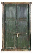 Porte- Portail en Bois Baquet Et Fer D'Intérieur Ou D'Extérieur Vieille Et