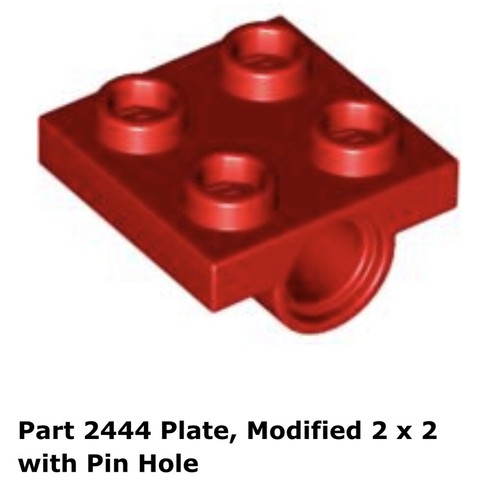 Lego 2444 red plate - 2x,