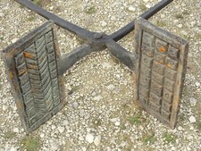 ANCIEN GRAND GAUFRIER de CHEMINEE FONTE XVIII/XIX PLAQUES décorées ART POPULAIRE