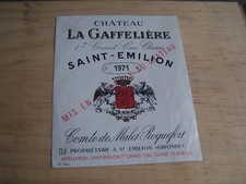 étiquette vin Chateau La Gaffelière 1971 saint emilion grand cru wine label