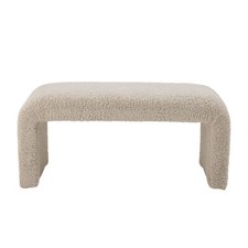 Bloomingville Banque Bobbie Blanc Boucle 100 CM Banc Banquette Capitonnée