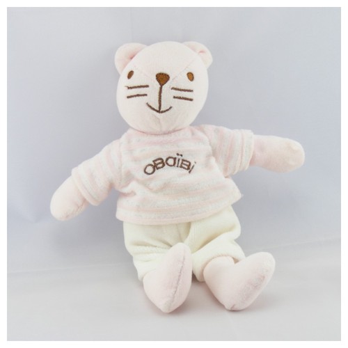 Doudou chat rose pull - , rayures