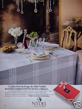 PUBLICITÉ 1978 NYDEL COLLECTION LINGE DE TABLE EN LIMON DE TERGAL - ADVERTISING