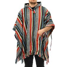 Poncho à Capuche Coton Tissé