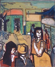 Michel BONNAUD (1934-2008) HsT 65x54 cm Années 60 Figuration narrative Fauvisme