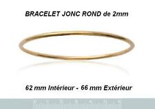 Dolly-Bijoux Bracelet Jonc Rigide Rond 62-2 mm Plaqué Or 18K et 18K 5 Microns