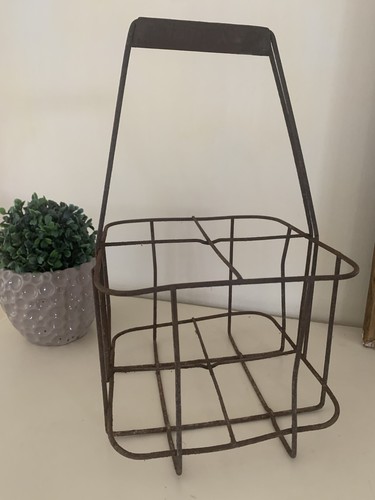 Ancien panier métal porte - métal,