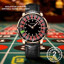 Montre Homme Automatique Roulette de Casino Véritable Boule Jeu de Hasard Chance