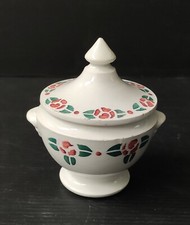 SOUPIERE DE DINETTE DECOR FLORAL AU POCHOIR HBCM ART DECO