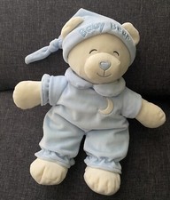 2204?30cm Doudou Peluche  GIPSY Ours BABY BEAR Bleu Clair bonnet lune