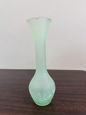Vase soliflore en verre dépoli vert – décor craquelé