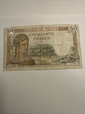Billet ancien 50 Francs “Le Verrier” 1933 