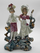 TRES BEAU GROUPE / FIGURINE COUPLE D' AMOUREUX EN PORCELAINE ALLEMANDE