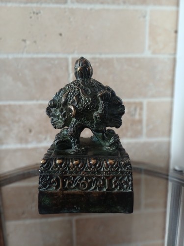Bronze chien foo chinois - chien,