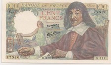 BILLET SPL - 100 FRANCS DESCARTES - 12 OCTOBRE 1944