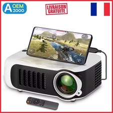 Mini Projecteur A2000 Portable LED 4K 1080P – Home Cinéma 3D HD pour TV/Jeux