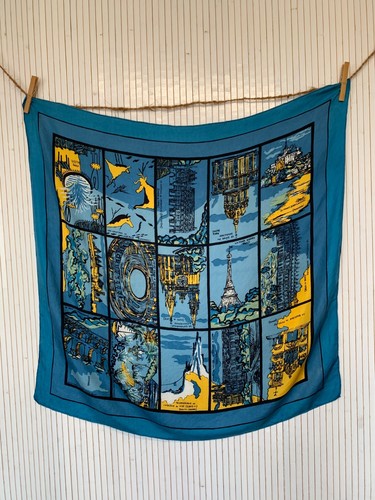 Foulard carré soie vintage - soie,