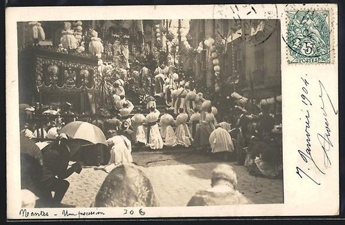 Cpa nantes procession - nantes,,