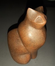 Chat en grès design cubiste signé Christian Pradier parfait état