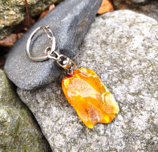 Porte-clés ambre naturel de