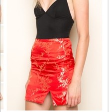 Brandy Melville RED MOSS SKIRT