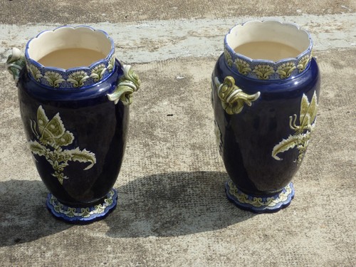 Beaux vases majolique - vases, en