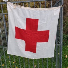 Rare German Red Cross Flag Allemand WW2 Drapeau Du D.R.K Lazaret WH Medic 39 45