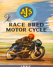 Affiche Vintage AJS Moto 1960