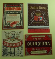 LOT DE 4 ETIQUETTES QUINQUINA