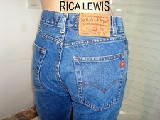 JEAN'S RICA LEWIS A RIVETS FORME LEVI'S ETROIT  BLEU MOYEN TBE 36  12/14 ANS