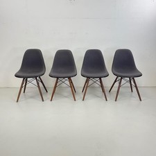 Vintage Eames Vitra Dsw Chaises Herman Miller 50s 60s Midcentury Tapissé Gris