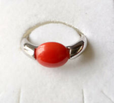 Bague en Corail Taille 53 sur Argent 925 millièmes 