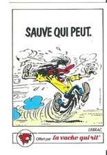 Sticker Panini La Vache Qui Rit Sauve qui peut Gaston Lagaffe
